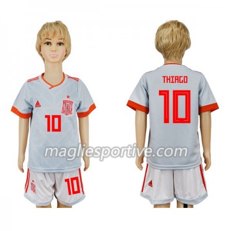 Completo Calcio Spagna Thiago 10 Bambino Divisa Trasferta Mondiali 2018